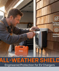 Heavy Duty Stainless Steel Ev Charger Protective Housing Rain Or Shine Waterproof Outdoor Wall Box Cover with rustproof 201 steel.