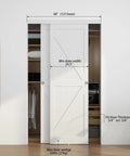 Bypass Sliding Door Track Hardware 48 Inch For Wardrobe Closet, Steel Track Set For 2 Door System, installed in closet