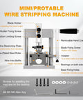 Heavy Duty Manual Wire Stripper With Drill Mount Cable Peeler handles image showing adjustable components and tools for efficient wire stripping.