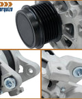 Close-up view of a 12V 115A Alternator For Toyota Corolla 2014-2019 1.8L L4 CW 6-Groove Direct Replacement showing pulley and mounting details.