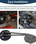 Centrifugal Clutch Set For Go Kart Mini Bike With Five Eighths Bore Twelve Tooth Sprocket And Hardware Kit With Number 35 Chain Fits Predator 212cc And Two To Six Point Five HP Engines Honda Clone Briggs Tecumseh installed on engine