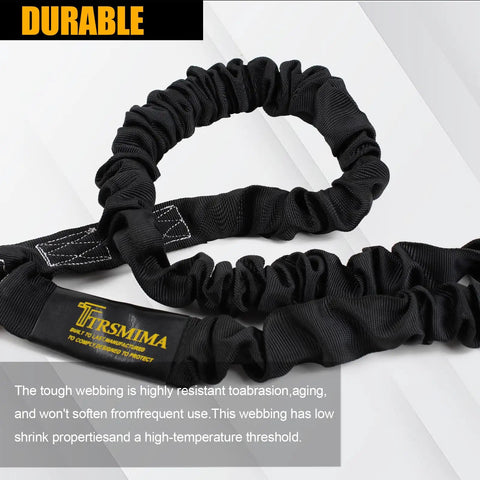 Retractable Safety Harness Lanyard For Fall Protection And Climbing, 6 Ft Tree Strap, Heavy Duty Polyester close-up view