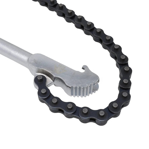 Heavy Duty 48 Inch Chain Wrench With Wide Jaw And Comfort Grip, Double Action Head For Irregular Automotive Parts close-up view