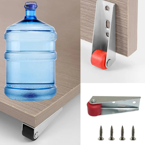 4 Pack Smooth As Butter Sliding Door Rollers, No Sweat Wall Mounted Track Pulleys for Heavy Furniture and Cabinet Doors with red wheels