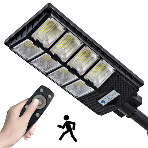 Beefy 800W Solar Street Light With 80000 Lumens, Dusk-to-Dawn, Motion Sensor, Remote Control, IP65 Waterproof Outdoor Flood Light