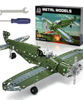 Metal Aircraft Building Kit For Kids 8 To 12 258 Piece STEM Construction Set With Nuts Bolts Screwdriver Wrench DIY Model Airplane