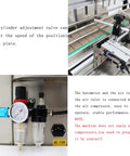 Plug And Play Automatic Liquid Filling Machine With Magnetic Pump And Four Stainless Nozzles Handles Five To One Thousand Milliliter Bottles Fast Rock Solid Ironclad Conveyor Belt Delivers Straight Fire Industrial Efficiency showing cylinder adjustment valve and air inlet setup.