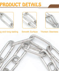 Close-up of 20 Inch Gate Chain Lock With Carabiner Stainless Steel Fence Gate Latch for outdoor use