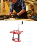 65mm Aluminum Alloy Router Table Lifting System With CNC Precision Processing And Smooth Depth Adjustments, Secure Clamping For 635 65mm Milling Machines, Includes Insert Plate, Great For DIY Woodworking Projects. red router lift with handle and spring supports