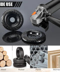 Two Pack 4 Inch Wood Carving Grinding Disc For Angle Grinder With 5 8 Inch Arbor Heavy Duty Shaping Wheel. Wide use on wood, rubber, plastic.