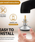 Heavy Duty Low Profile Desk Chair Casters With A Grippy Grip Ring Base Converting Between Swivel Or Stationary Rollers easy install instructions image