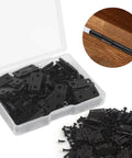 Tiny 18x15mm Wooden Box Hinges Set With 200 Screws For DIY Jewelry Boxes Black Small Folding Butt Hinges in open package