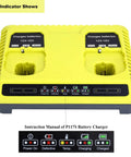 Two-Port Dual Chemistry IntelliPort Battery Charger for 12V to 18V Max packs with LED indicators and dual charging slots