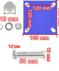 Set Of 2 Heavy Duty Solid Rubber Wheels With Puncture Proof Coating And 360 Degree Swivel For Toolboxes And Gear Haulers Built Different With Rock Solid Steel Cores That Roll Quiet And Stress Free All Day Long, showing bolts and a square plate.