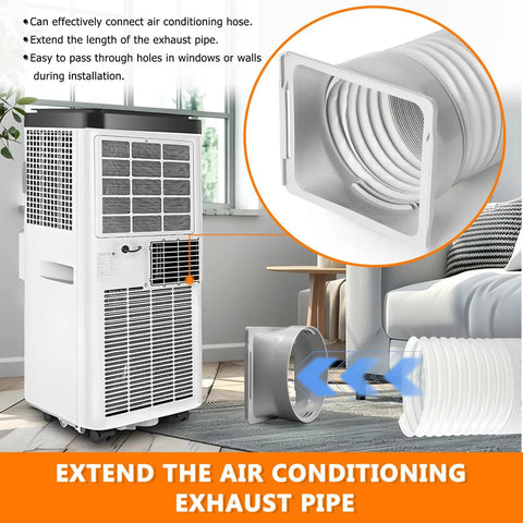 Square To Round Exhaust Hose Adapter For Portable Air Conditioners Fits 7 By 5.9 Inch Square Vents To 5.9 Inch Hoses ABS Plastic Connector No Fuss Wear Resistant Easy Window Setup For Home Or Office Use