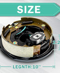 Left-side trailer electric brake assembly, 10 x 2.25 in, for 3500 lb axle, heavy-duty kit