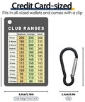 Credit Card Size Golf Yardage Card With Clip, Ultra Portable On Course Range Chart For Beginners And Pros, card and clip