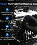 Boss Level Car Detailing Kit Interior Cleaner With Brushes Duster Cleaning Gel Microfiber Towels And Organizer Bag For Auto And Truck Interior Care Essentials Tools, brush on vents