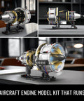 Aircraft Turbojet Engine Building Kit For Grownups, Hands On Functional Mechanical Jet Engine Model That Runs, Collectible Blocks Set For STEM Education, 564 Pieces, Realistic Turbine Details And Compatibility on display