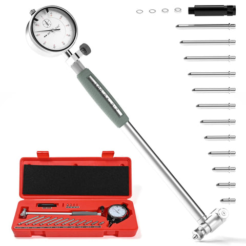 Dial Bore Gauge 2 To 6 Inch With 0.001 Inch Resolution, Self Centering Extender, Two Point Contact, Pro Grade Gage with Case