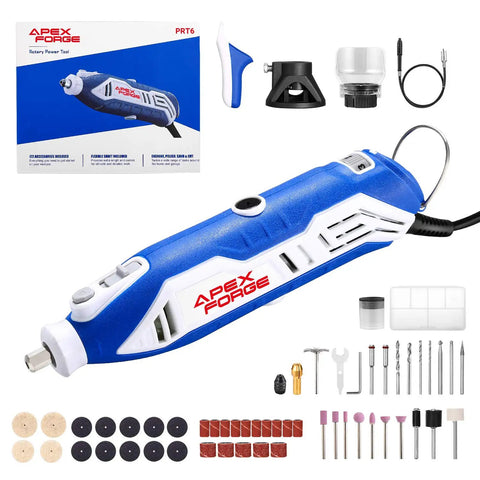 Versatile Variable Speed Rotary Tool Kit With Keyless Chuck And Flex Shaft 172 Accessories 6 Speed Settings 4 Attachments