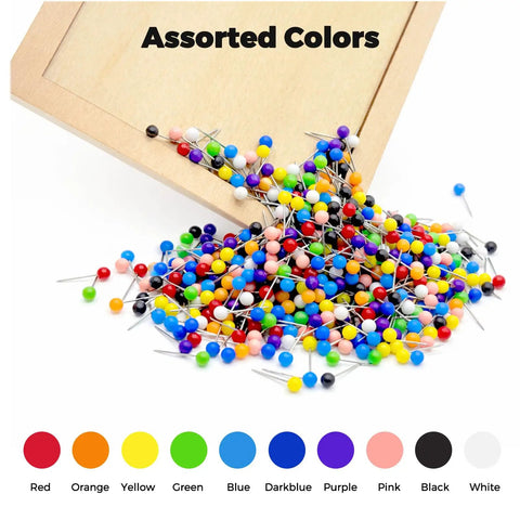 Straight Up Go To Multi Color Map Push Pins For Travel Boards With One Hundred Pieces Of Bright Destination Markers scattered around.