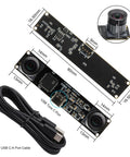 2MP Global Shutter USB Camera With Dual M12 Lenses For Industrial And Machine Vision No Nonsense High Speed 3D Sync Stereo Module with USB cable