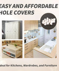 500 Pieces Plastic Hole Plugs Set For Three Sixteenth Inch Holes White Round Button Caps for cabinets and shelves installation