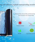 Kick Moisture In The Trash With This Heavy Duty Self Adhesive Bitumen Roofing Membrane Roll Designed For Leak Tight Patchwork And Waterproof Flashing Tape Always, showing a shiny aluminum-backed roll.
