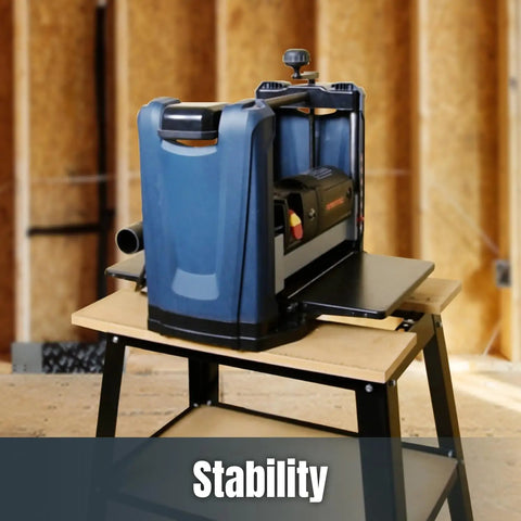 Go To Tool Stand With MDF Split Top That Expands To 20 By 25 Inches And A 32 Inch Work Height, Built For Drill Press, Belt Sander, Bench Grinder, Band Saw, Scroll Saw, And Planer, Holds Up To 500 Pounds