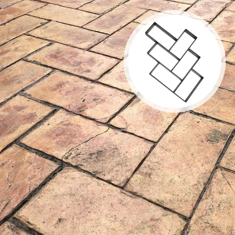 Installed concrete bricks created using Garden Paving Mold For Concrete Walkways And Patios, Easy To Use Plastic Rectangular Floor Mold.