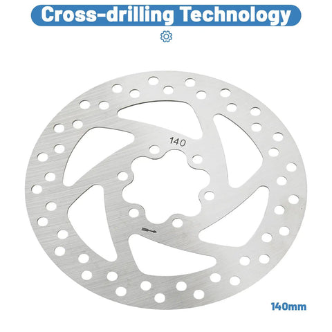 140mm 6-Bolt Stainless Steel Bike Disc Brake Rotor For Road, Mountain, BMX And Electric Scooters, Rustproof