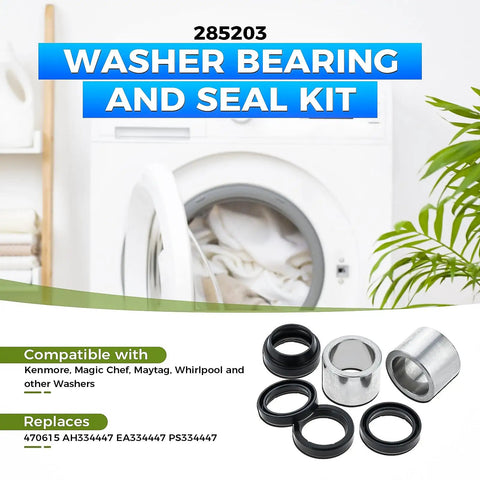 Built Tough Washer Bearing And Seal Kit Replacement Part For Top Load Washers Solid Durable Build Easy Install components displayed.