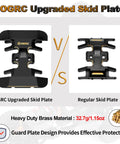 Comparison of 32g Brass Gearbox Mount And Skid Plate versus regular skid plate for Axial SCX24 Deadbolt C10 JLU