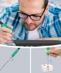 Pro Grade Heat Set Insert Tool For M2 To M5 Threaded Inserts Copper Tip Soldering Accessory being used on plastic