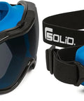 Two pairs of Blue Tinted Anti Fog Safety Goggles With Adjustable Elastic Headband For Men And Women Lightweight Polycarbonate Frame