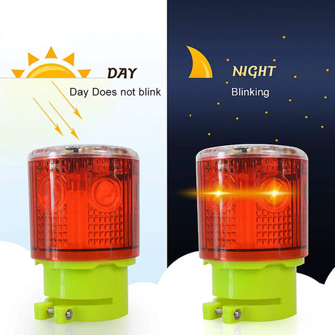 Ultra Bright Solar Strobe Warning Light for Construction and Traffic 360 Degree LED Beacon Wireless Auto On Off IP65 Waterproof
