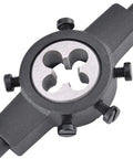 Metric M12 X 1.5 Round Threading Die for External Threads Right Hand, alloy steel, 12mm cutting diameter, die-holder view
