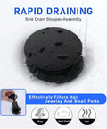 Matte Black ABS Pop Up Sink Drain With Overflow For Bathroom Vessel Sink Lavatory Vanity Easy Install No Leak Drama Durable Construction And Leak Proofing