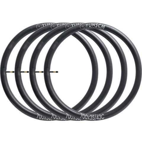 4 Pack 700C Bike Tubes 35C To 43C Compatible 48mm Schrader Valve Includes Rim Strips And Tire Levers Fits 700x35C Through 700x43C