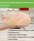 10x16 Inch Poultry Shrink Bags Pack Of 100 With Freezer Safe Heat Shrink For Chicken Includes 100 Zip Ties And All Natural Anti Caking Powder To Prevent Bag Sticking, chicken wrapped in shrink bag