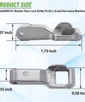 Door Lock Strike Replacement For LG And Kenmore Elite Front Load Washers Compatible With WM3050CW WM3600HVA WM3770HVA WM3170CW MFG63099101 Keeps Door Shut During Wash Cycle Easy DIY Washer Repair Part, gray 1.73 x 0.58 inch