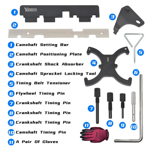 Must Have Engine Camshaft Belt Timing Locking Tool Kit For Ford Fusion Escape Focus Fiesta Mazda components displayed