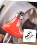 Close-up of top bearing router bit kit with ball bearings, screws, and wrench for router bits