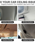 50 Kits Auto Headliner Repair Set With Colorful Push Pins Roof Buckle Buttons And Grid Cloth For Fixing Sagging Car Ceiling Interior Snap Rivets Retainer Kit Tool Inclusion For Quick DIY Garage Fixes, car headliner clips on wrinkled roof liner
