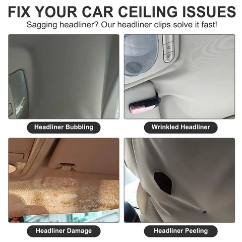 50 Kits Auto Headliner Repair Set With Colorful Push Pins Roof Buckle Buttons And Grid Cloth For Fixing Sagging Car Ceiling Interior Snap Rivets Retainer Kit Tool Inclusion For Quick DIY Garage Fixes, car headliner clips on wrinkled roof liner