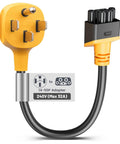 Upgrade Your Sweet Electric Ride With This Heavy Duty Nema 14 50 Adapter For Tesla Gen 2 And 3 Mobile Charger 32 Amp 250 Volt with a black and yellow design.