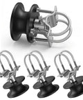 Durable Heavy Duty Nylon Sliding Gate Rollers With Slick Track Wheels For Effortless Outdoor Operation Built Tough Silent Performance Weather Resistant 4 Pack close-up view of rolling hardware.