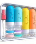 Carry On Ready Travel Bottles Kit 16 Pack TSA Approved Leak Proof Silicone Squeezable Containers in clear bag