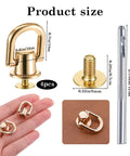 4 Pcs D Rings For Purse Heavy Duty 360 Degree Rotatable Metal Hardware Stud Screw Ball Rivets With Punch Purse Making Supplies Crossbody Conversion Kit Diy Handbag Leather Straps Dog Collar Gold, 0.7in size